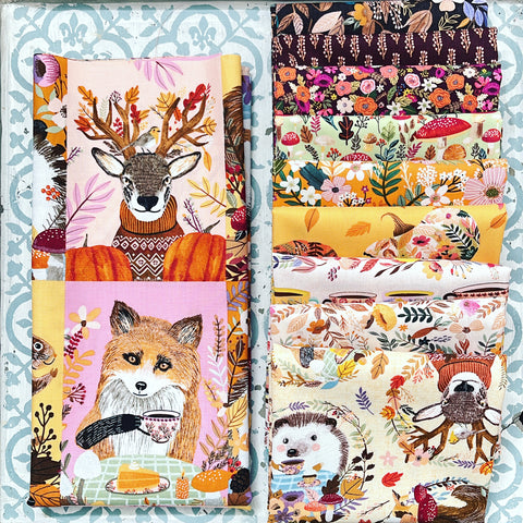 {New Arrival} Freespirit Mia Charro Autumn Friends Fat Quarter Bundles x 9 Pieces + 1 Panel