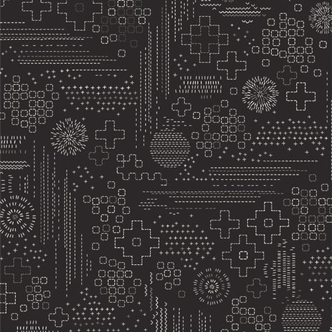 {New Arrival} Art Gallery Fabrics InkPerfect Carbon Edition Sashiko Craft Char