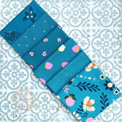 {New Arrival} Moda Ruby Star Society Sampler Curated Fat Quarter Bundle x 6 Teal