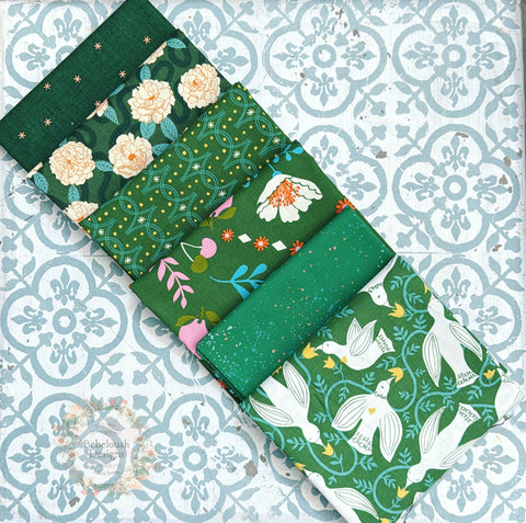 {New Arrival} Moda Ruby Star Society Sampler Curated Fat Quarter Bundle x 6 Sarah Green Floral