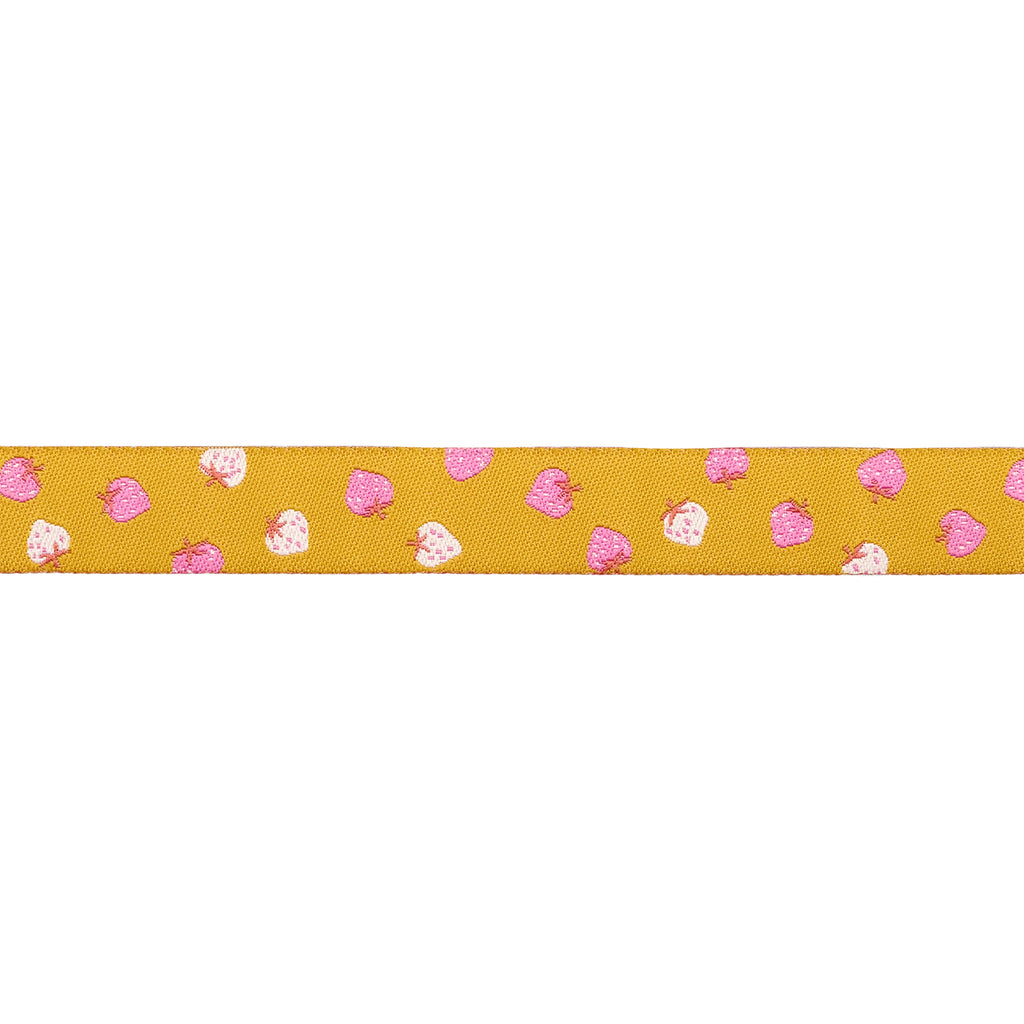 {New Arrival} Ruby Star Society Renaissance Ribbon Kimberly Kight Strawberry- Strawberry Toss Goldenrod - 5/8"