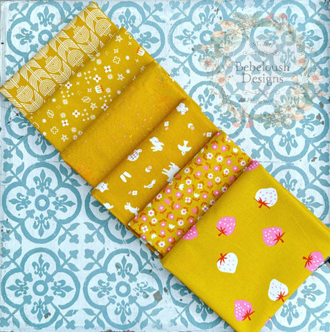 {New Arrival} Moda Ruby Star Society Sampler Curated Fat Quarter Bundle x 6 Strawberry Goldenrod