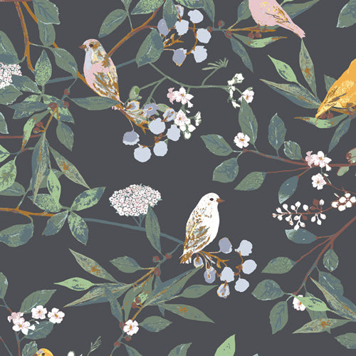 {New Arrival} Art Gallery Fabrics Plentiful Melodic Plumage Night