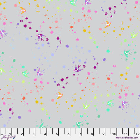 {Pre-Order October} FreeSpirit Tula Pink Graywork True Colours Fairy Dust - Fog