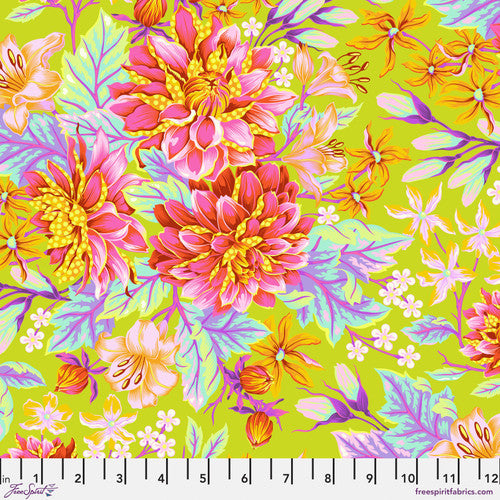 {New Arrival} FreeSpirit Tula Pink Untamed Hello Dahlia - Moonbeam