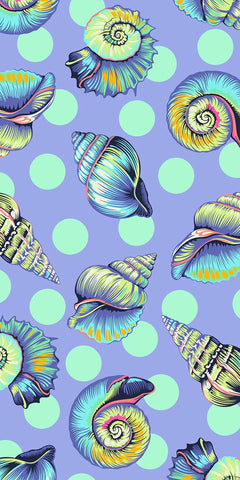 {Pre-Order May/June} FreeSpirit Tula Pink Floral Reef Cotton Sateen Backing Fabric -Big Shelly Marine 108"