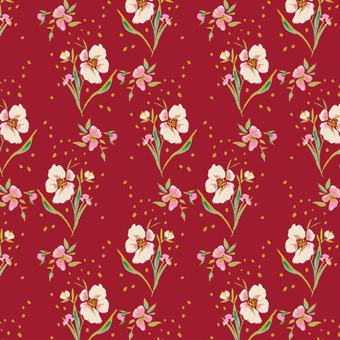 {New Arrival} Art Gallery Fabrics Charlotte RAYON Dancing Grace Rouge