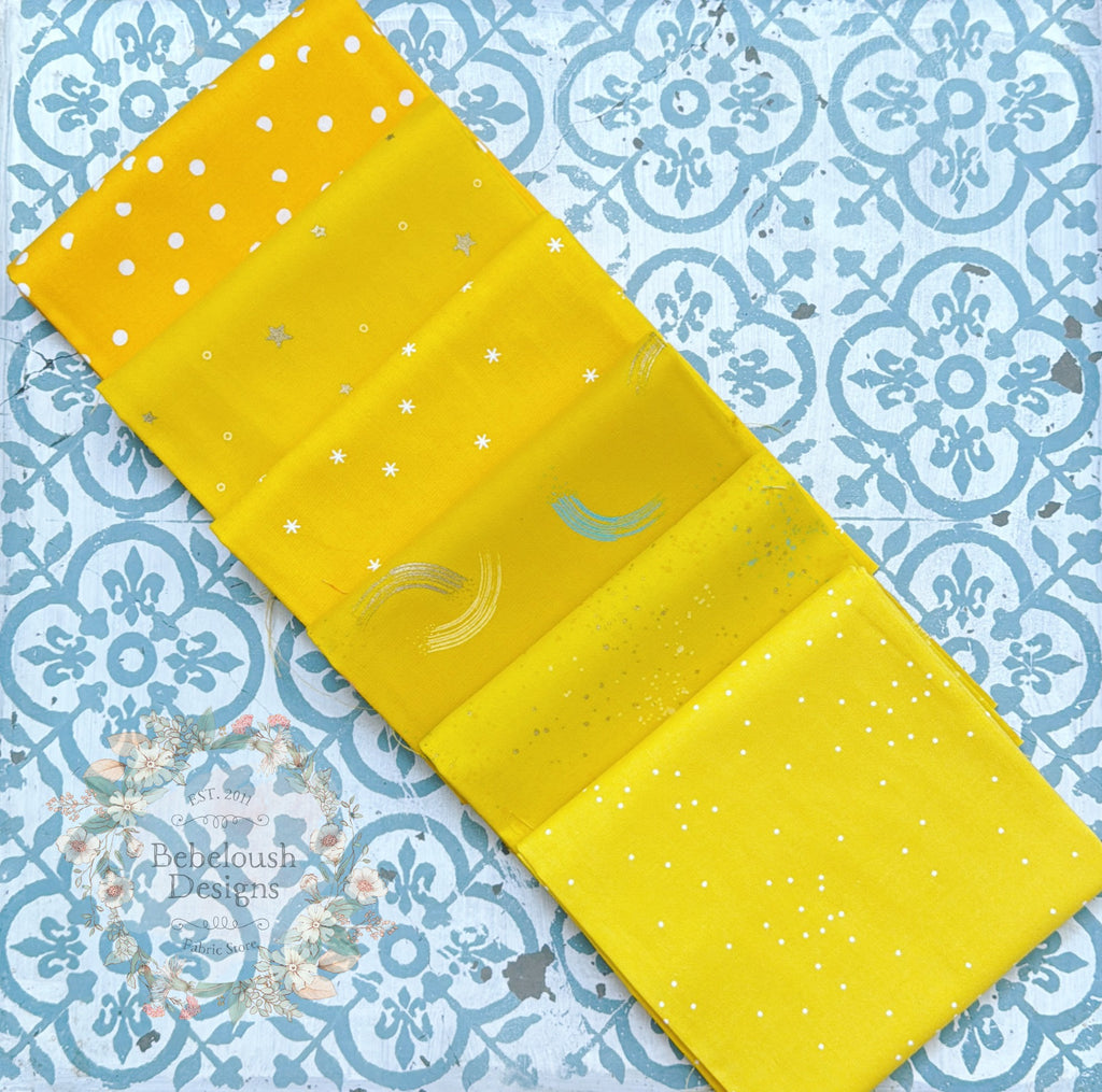 {New Arrival} Moda Ruby Star Society Sampler Curated Fat Quarter Bundle x 6 Yellow Prints