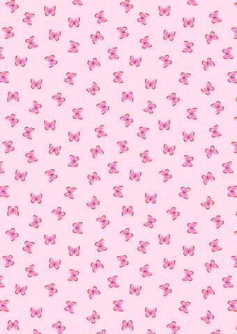 {New Arrival} Lewis & Irene Fabrics Small Things Country Garden Pink Butterflies