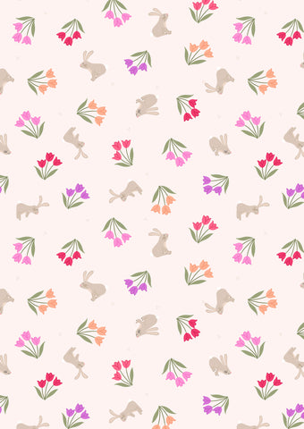 {New Arrival} Lewis & Irene Fabrics Small Things Country Garden Bunnies & Tulips