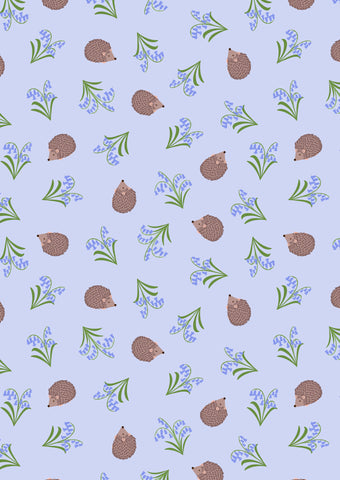 {New Arrival} Lewis & Irene Fabrics Small Things Country Garden Hedgehogs & Bluebells