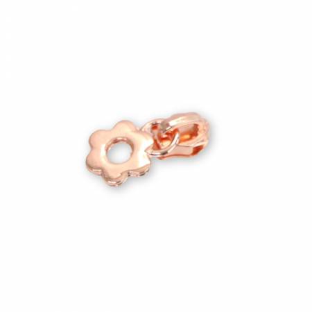 {New Arrival} Sallie Tomato Donut Size # 5 Flower Zipper Pulls Rose Gold x 4 Pieces