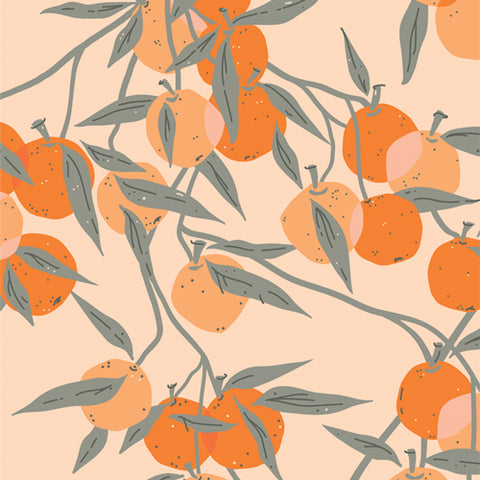 {New Arrival} Art Gallery Fabrics Tangerine Fruit Laden Branches