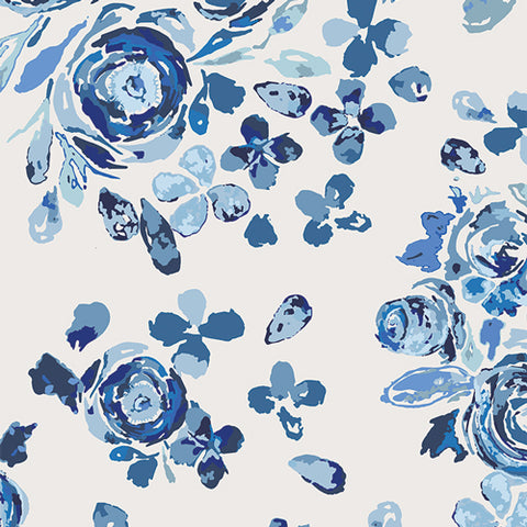 {New Arrival} Art Gallery Fabrics True Blue Swifting Flora Indigo