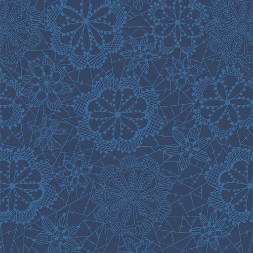 {New Arrival} Art Gallery Fabrics True Blue Lace in Bloom Celestial
