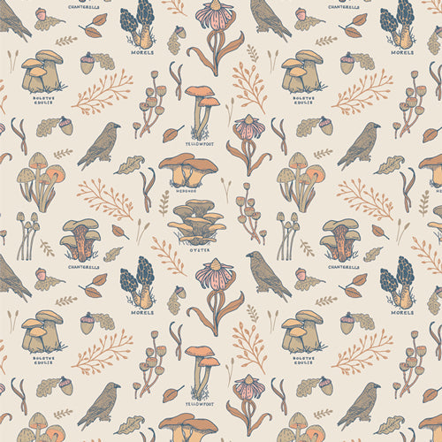 {New Arrival} Art Gallery Fabrics Tomales Bay Mushroom Hunt Sand FAT QUARTER