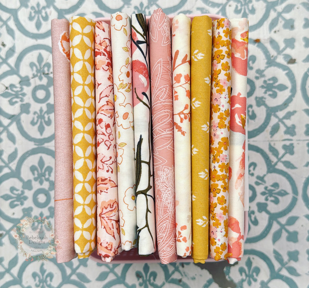 {New Arrival} Art Gallery Fabrics Curated Bundle Fat Quarter Bundles x 10 Pieces Golden Blooms