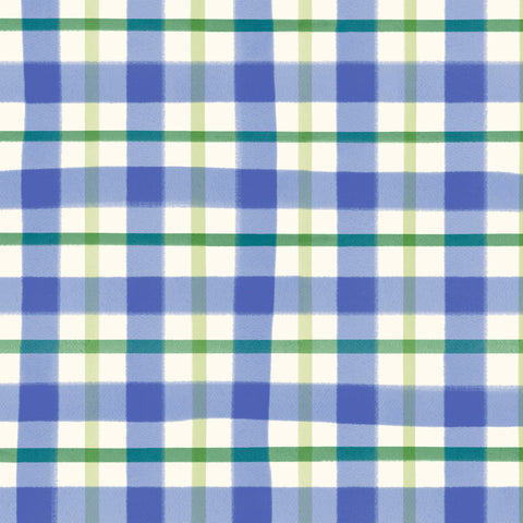 {New Arrival} Lewis & Irene Fabrics Wee Blue Bell Patchwork Collection Check - Blueberry Jam