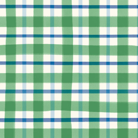 {New Arrival} Lewis & Irene Fabrics Wee Blue Bell Patchwork Collection Check - Gooseberry Jam