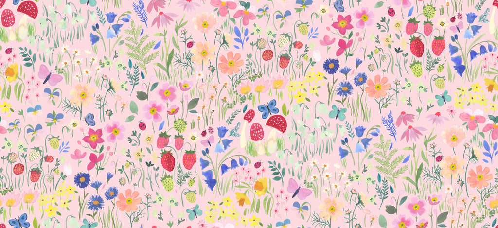 {New Arrival} Lewis & Irene Fabric Chalki Wee Bluebell Secret Garden- Secret Garden Peach