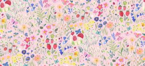 {New Arrival} Lewis & Irene Fabric Chalki Wee Bluebell Secret Garden- Secret Garden Peach