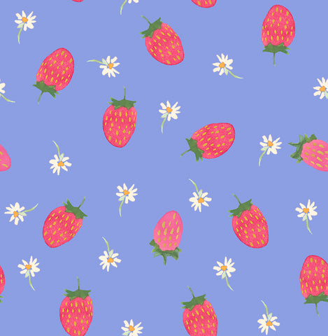 {Pre-Order April} Lewis & Irene Fabric Chalki Wee Bluebell Secret Garden Strawberries Cornflower