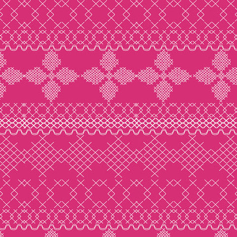 Art Gallery Wild Bloom Cross & Stitch Raspberry FAT QUARTER