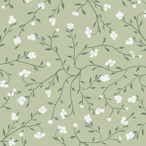 {New Arrival} Art Gallery Fabrics Plentiful 108 Edition 274cm Dancing Florets Sage