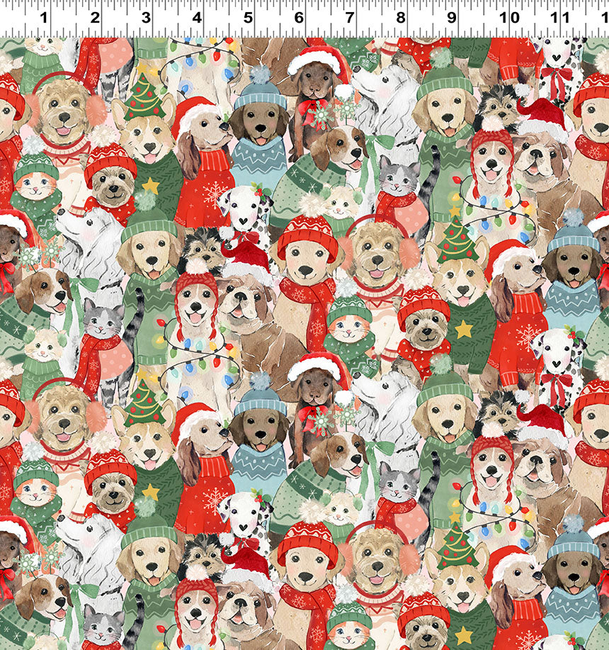 {New Arrival} Clothworks Santa Paws Digital Posing Multi