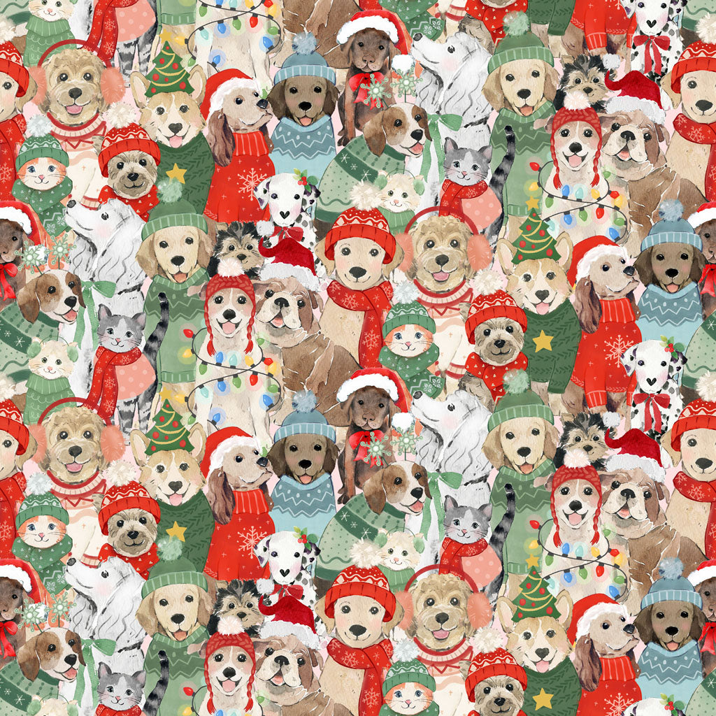 {New Arrival} Clothworks Santa Paws Digital Posing Multi