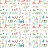 {New Arrival} Clothworks Santa Paws Christmas Words White