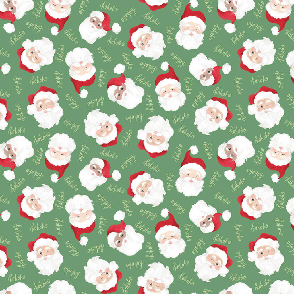 {New Arrival} Clothworks Santa Paws Santas Green