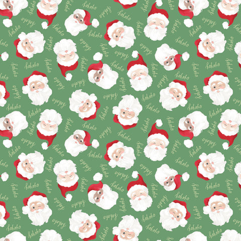 {New Arrival} Clothworks Santa Paws Santas Green