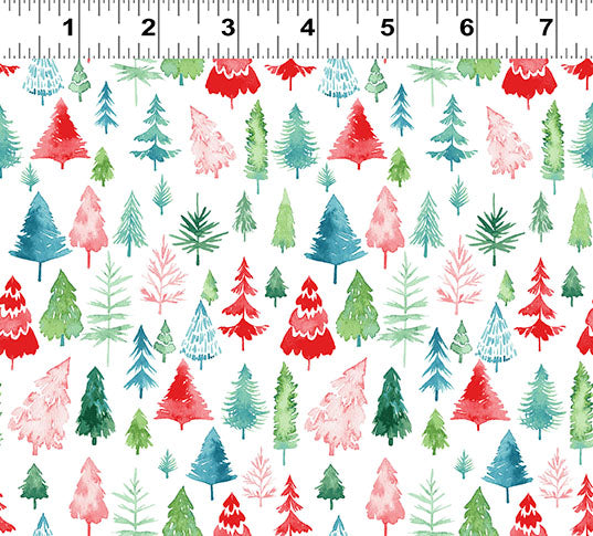 {New Arrival} Clothworks Santa Paws Trees Multi