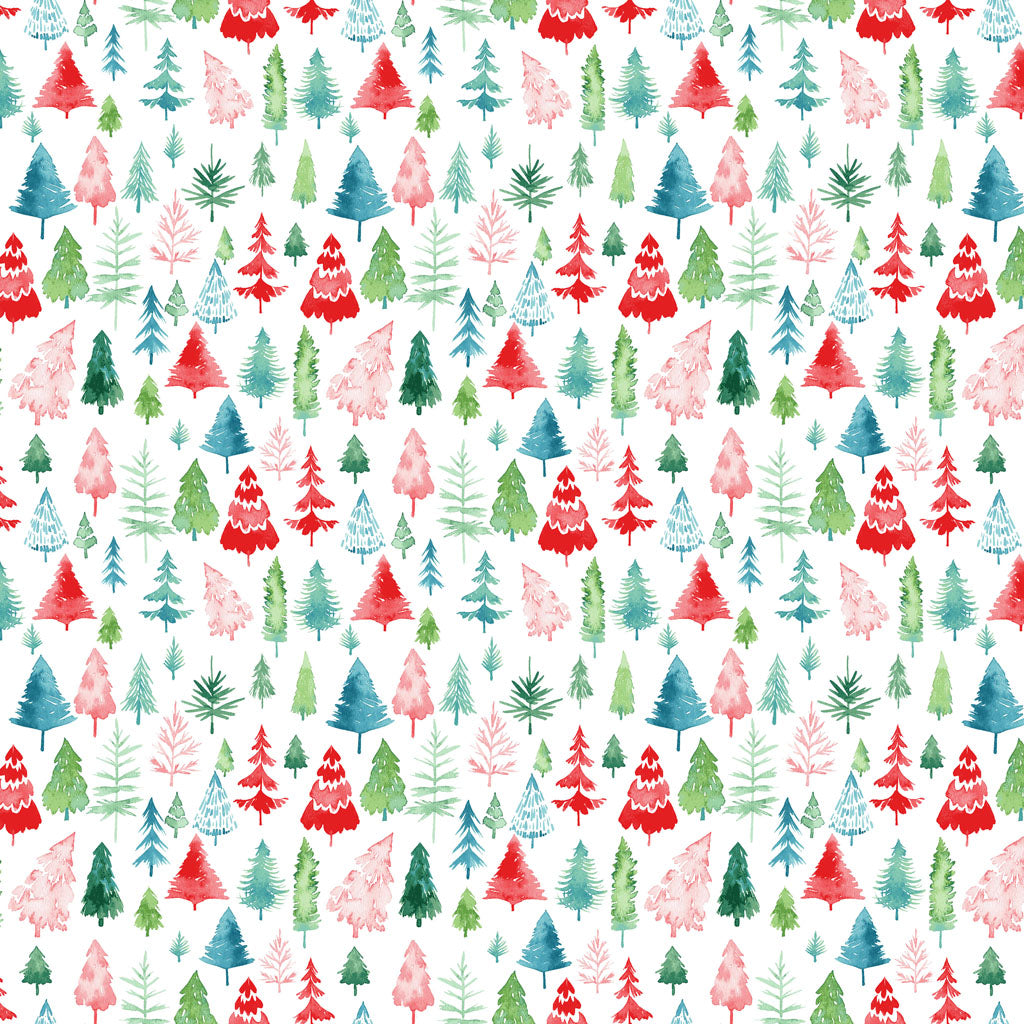 {New Arrival} Clothworks Santa Paws Trees Multi
