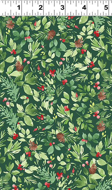 {New Arrival} Clothworks Santa Paws Foliage Forest