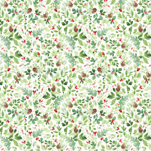 {New Arrival} Clothworks Santa Paws Foliage White