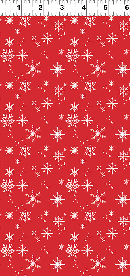 {New Arrival} Clothworks Santa Paws Snowflakes Red