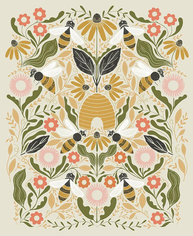 {New Arrival} Moda Gingiber Bee Garden Panel Porcelain Metallic