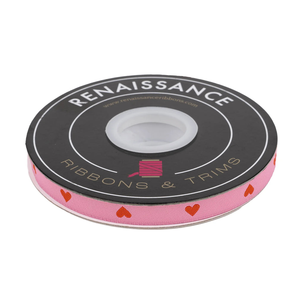 {New Arrival} Ruby Star Society Best of Melody Miller -Renaissance Ribbon Juicy - Hearts in Sorbet 3/8"