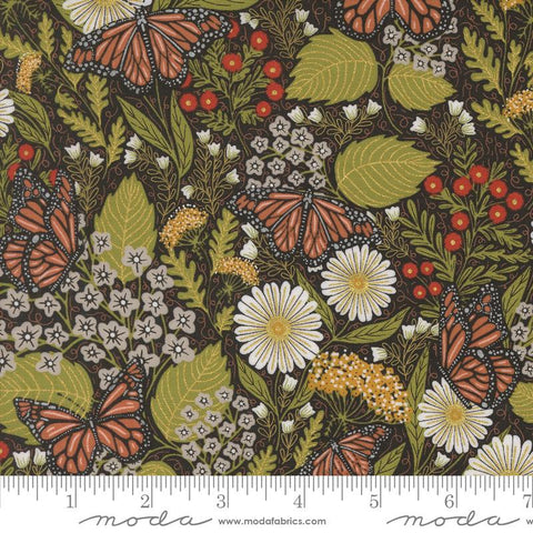 {New Arrival} Moda Gingiber Bee Garden Summer Butterfly Florals Black Metallic