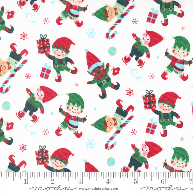 Moda Abi Hall Hello Holidays Novelty Elves Snow