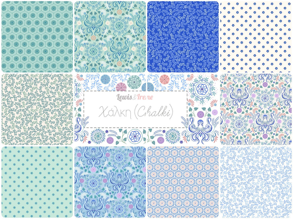 {New Arrival} Lewis & Irene Fabric Chalki Fat Quarter Bundle x 10 Pieces
