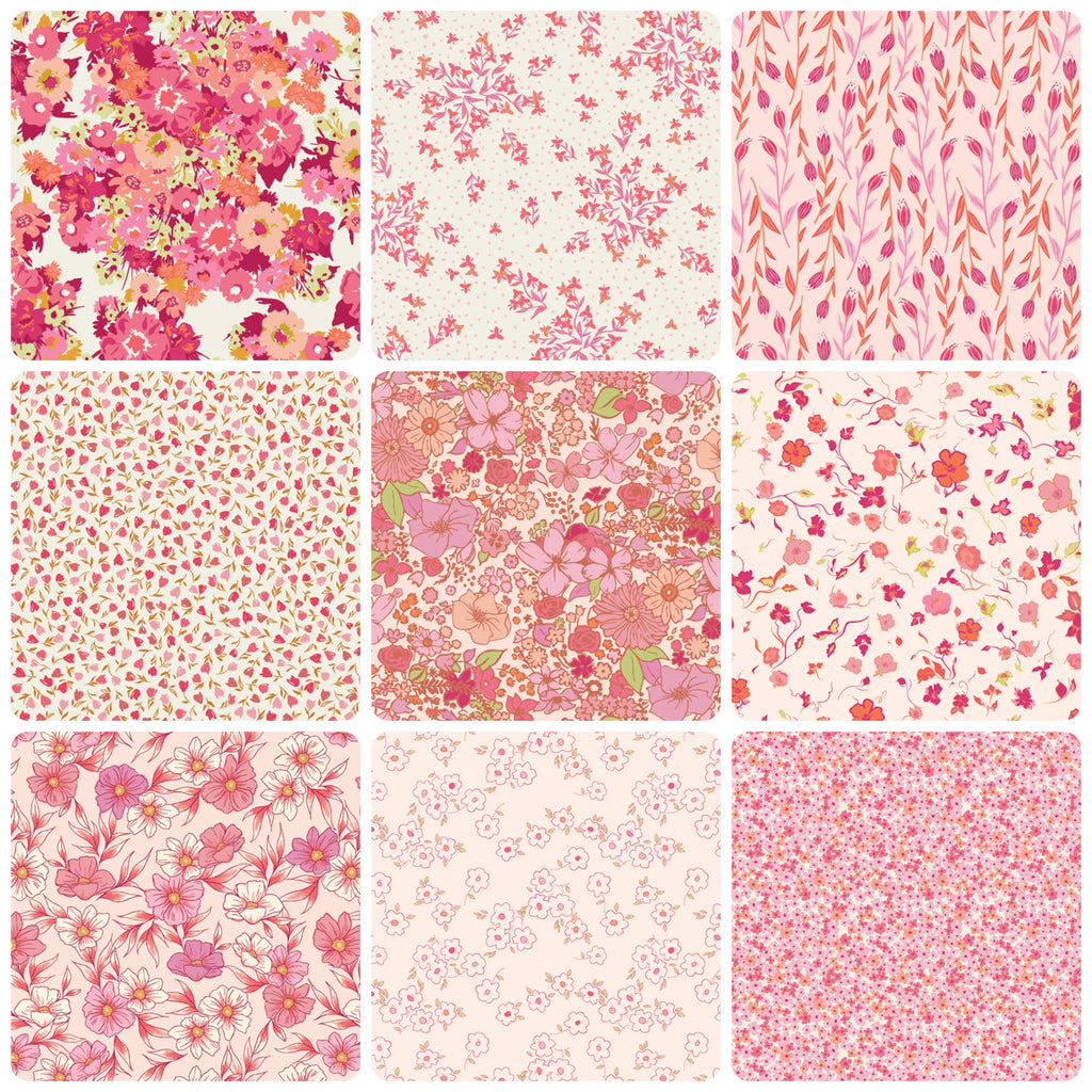 {New Arrival} Art Gallery Fabrics Bloomcore Fat Quarter Bundle x 10 Fat Quarters Blush