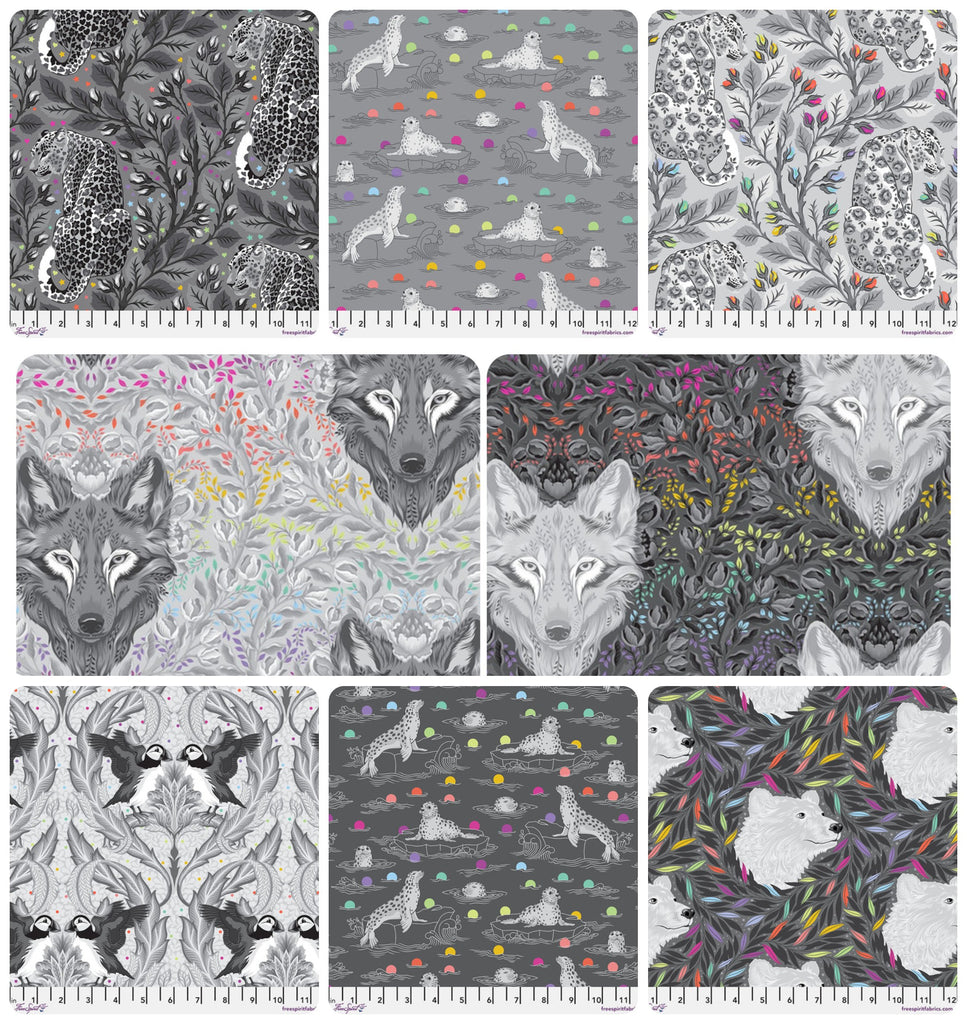 {Pre-Order October} FreeSpirit Tula Pink Graywork Half Metre Bundle 8pcs Full bundle