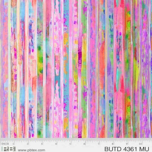 P & B Textiles Butterfly Dreams Digital Stripe Multi