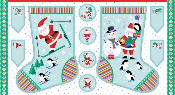 Makower Jolly Santa Stocking Panel