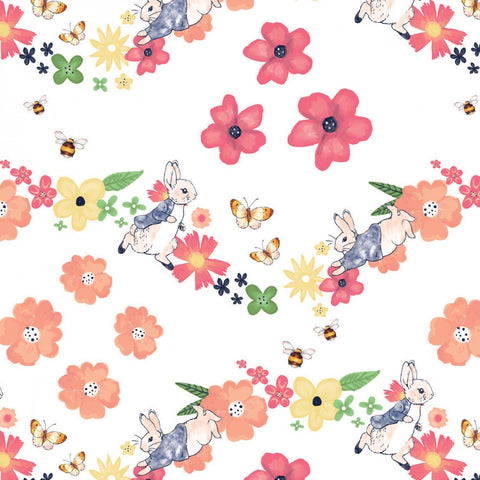 The Craft Cotton Co Peter Rabbit Flower & Dreams by Beatrix Potter Larger Florals Peter Rabbit