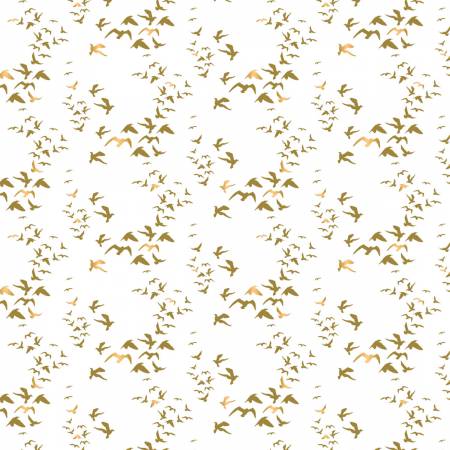 Camelot Up up & Away White Birds Metallic