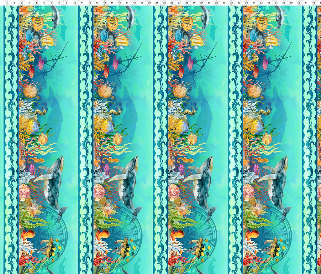 In The Beginning Fabrics Calypso Stripes Aqua